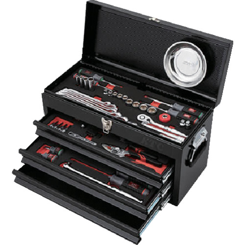 京都機械工具 ＫＴＣ 物の具書き割り チェストタイプ ６６点 黒いこと 【品番：SK3662XBK】