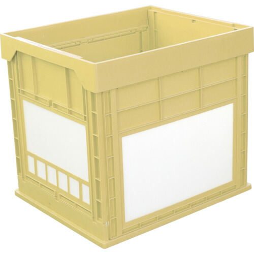 国盛化学　ＫＵＮＩＭＯＲＩ　プラスチック折畳みコンテナ　パタコン　Ｎ－１３４　イエロー　【品番：50681-N134-YE】