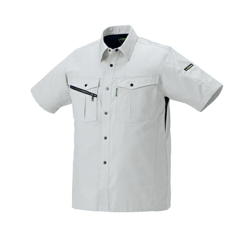 クロダルマ　半袖シャツ（脇スリット）　シルバー　Ｌ　【品番：26580-40-L】
