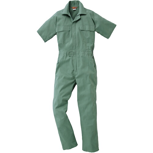 クロダルマ　半袖ツナギ服　グリーン　４Ｌ　【品番：4910-88-4L】