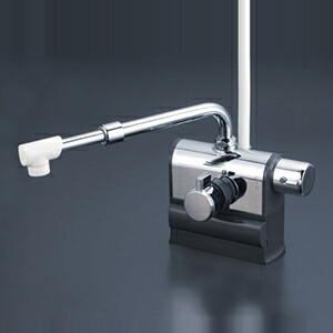 KVK　デッキ形サーモスタット式シャワー 右ハンドル仕様 （伸縮自在パイプ付）　【品番：KF3008RSJ】