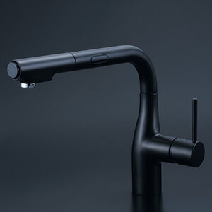KVK　シングルシャワー付混合栓（センサー付） 電池 マットブラック　【品番：KM6111DECM5】