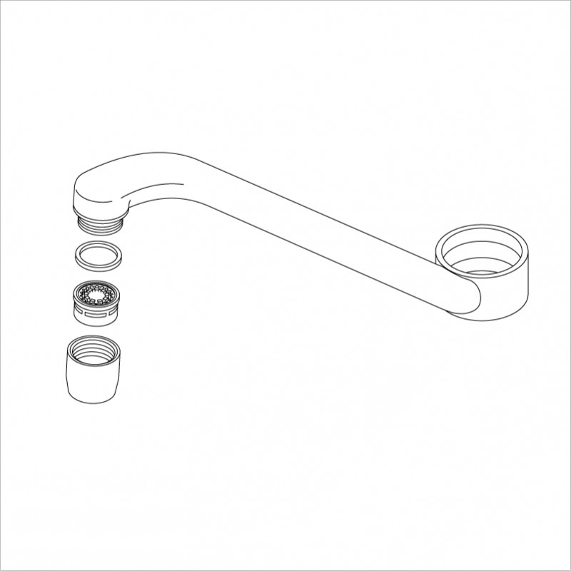 KVK　KM556・KM557・KM558等用 吐水パイプ 200mm　【品番：Z586JF-20】｜住設プロ　店