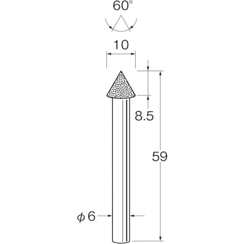 日本精密機械工作 リューター 機械研削用軸付電着ボラゾン砥石(インターナル研削用)N5811 【品番:N5811】