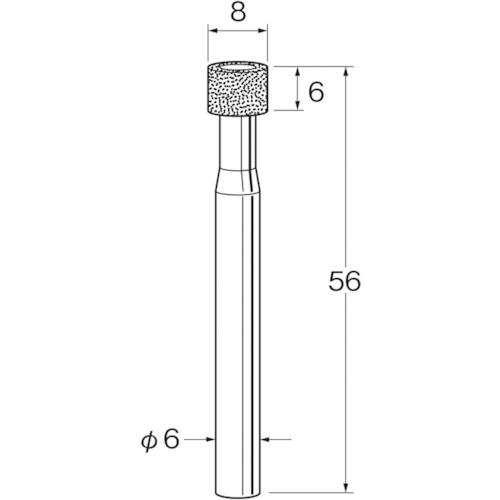 日本精密機械工作　リューター　機械研削用ビトリファイドボンド軸付ボラゾン砥石（インターナル研削用）　【品番：N8608】