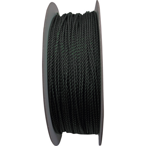★まつうら工業　ポリエチレンロープ（３打ち）３ｍｍΦ×３００ｍ　黒　ドラム巻　【品番：PE-3X300BK-DR】