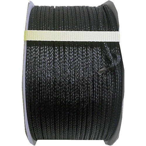 ★まつうら工業　ＰＥブレードコード　約５ｍｍ×２００ｍ　黒　ドラム巻　【品番：PE-BLADE-CORD5-200BK】