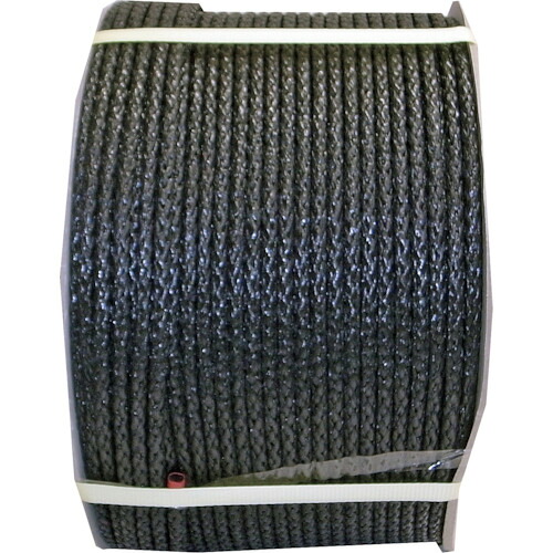 まつうら工業　ＰＥフィルムロープ（８打ち、芯なし）　８ｍｍΦ×３００ｍ　黒　ドラム巻　【品番：PE-FILM-8X300BK-DR】