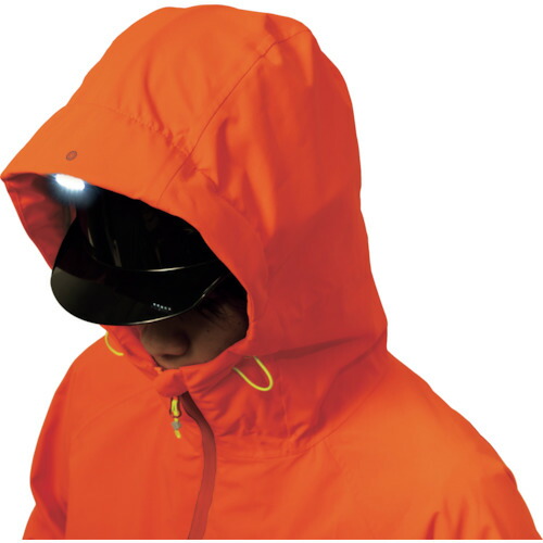 マック（Makku）　フーディライトレインジャケット　オレンジ　Ｓ　【品番：AS8200L】