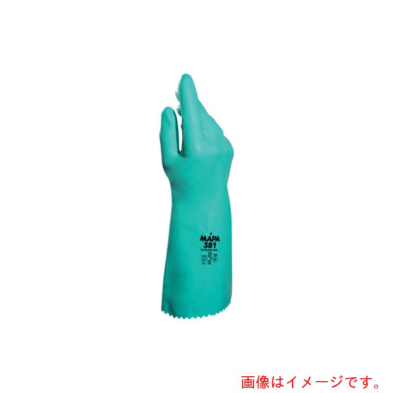 Mapa Professional　耐油・耐薬品ニトリル手袋　ＵＬＴＲＡＮＩＴＲＩＬ３８１　Ｓサイズ（１２双入り）　【品番：34381047】