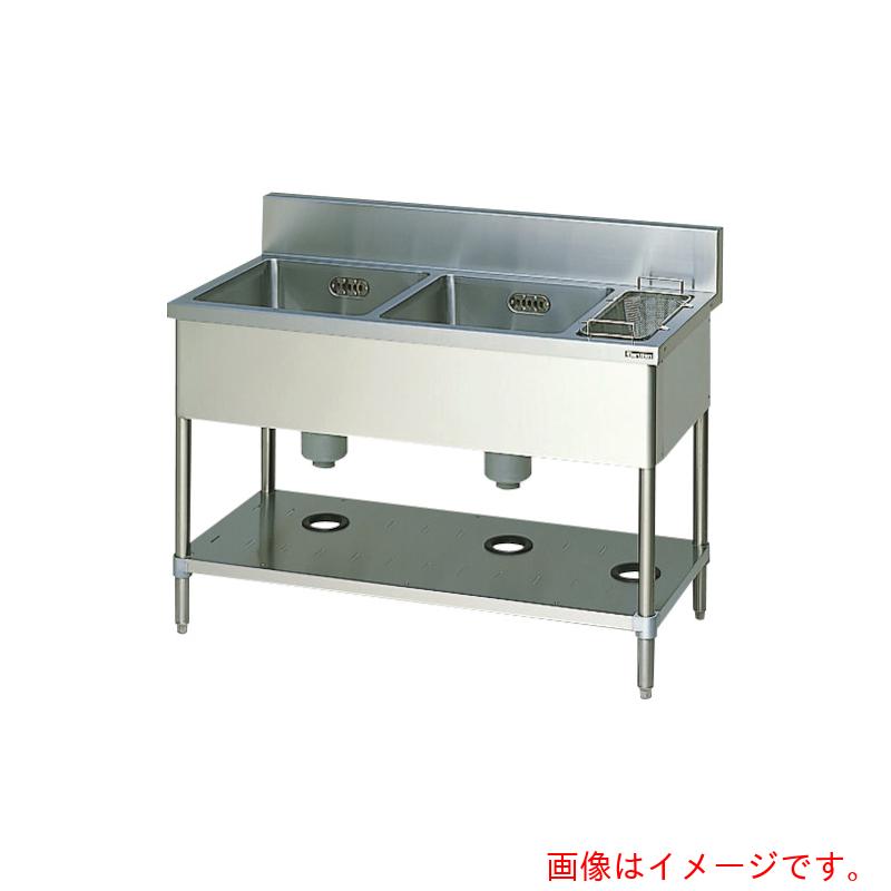 【別途貨物輸送あり】マルゼン（Maruzen） 二槽ゴミ入付シンク 【品番：BSG2-126R】