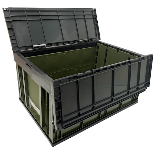 【別途送料あり】松本産業　オリコン　フタ一体型　７５Ｌ　ブラック／カーキ　【2個】　【品番：F75BLG】 15,543円