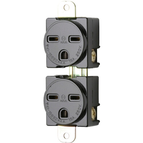 明工社（M.K.S.） ２連形舞い降りる埋込差し込み Ｐ：９６  Φ４．５ 備品用１５Ａ ２５０Ｖ 【200個】 【品番：ME2859T24】