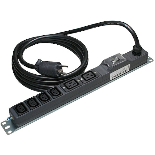 明工社（M.K.S.） １９in仕合わせ用 安全性のあるブレーカー付 ２００Ｖ 差し込み （Ｃ１９×２・Ｃ１３×４） Ｌ６－２０繋ぎ付 （ＶＣＴ） ３ｍ 【品番：ME8636TA3】