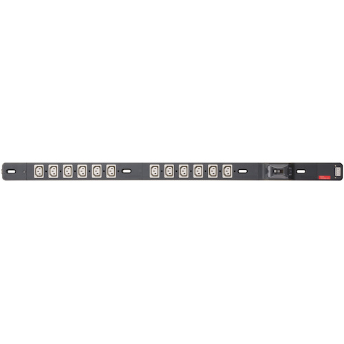 明工社（M.K.S.）　２０Ａ安全ブレーカ付　２０Ａ　２００Ｖコンセントバー　（Ｃ１３×１２）　【品番：ME8669】