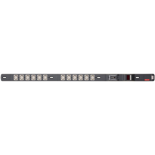 明工社（M.K.S.）　２０Ａ安全ブレーカ・電流監視装置付　２０Ａ　２００Ｖコンセントバー　（Ｃ１３&times;１２）　【品番：ME8689】｜住設プロ　店