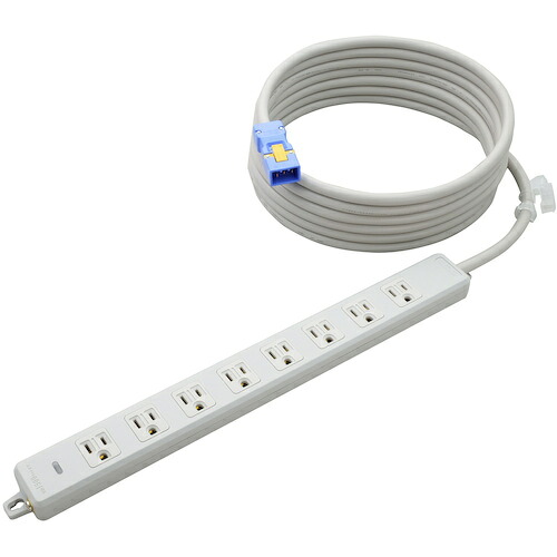 明工社（M.K.S.）　横形ＯＡ用接地タップ８コ口　ランプ、マグネット付　ＶＣＴ５ｍハーネスプラグ付　【品番：MR7708NT5】