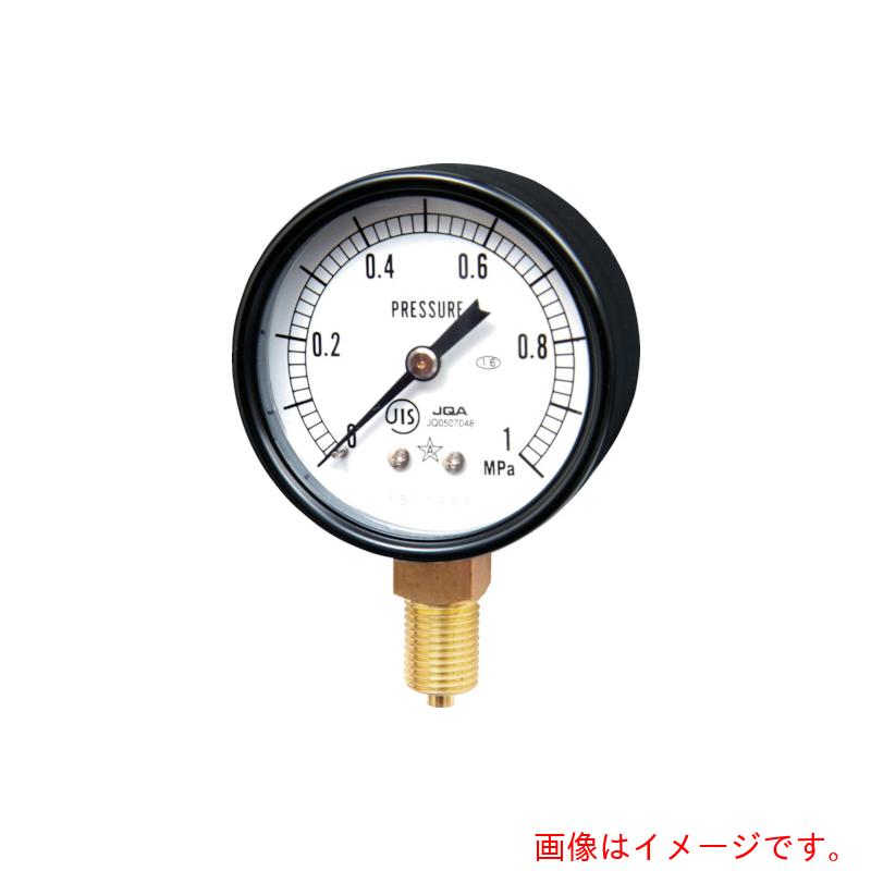 右下精器製造　一般圧力計（Ａ枠立型・φ６０）　圧力レンジ０．０～１０．００ＭＰａ　【品番：G211-111-V-10MP】