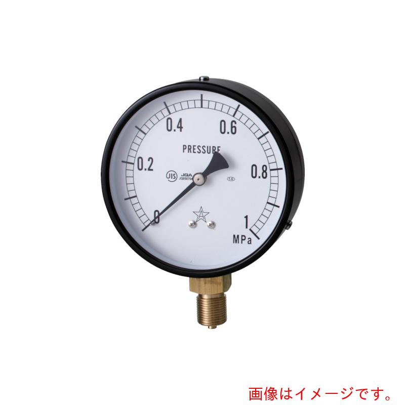 右下精器製造　一般圧力計（Ａ枠立型・φ１００）　圧力レンジ０～０．４０ＭＰａ　【品番：G411-211-M-0.4MP】