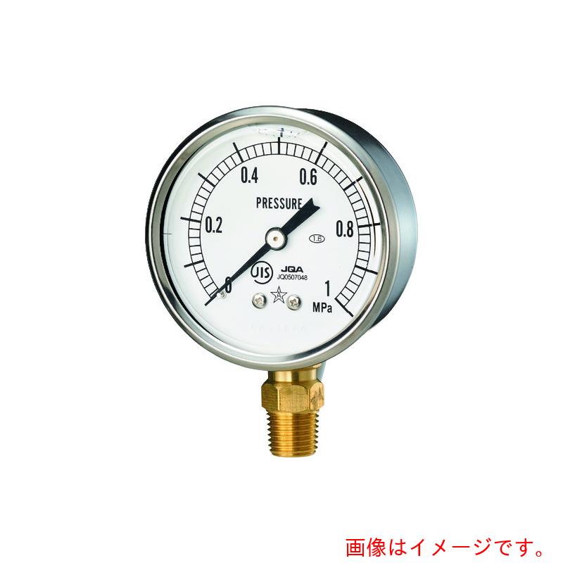 右下精器製造　グリセリン入圧力計　圧力レンジ０～０．４ＭＰａ　接続部サイズＲ１／４　【品番：GLT-217-0.4MPA】