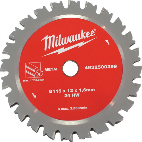【電子メール便相応う】ミルウォーキー物の具・ジャパン練り合わせる会社組織 ｍｉｌｗａｕｋｅｅ １２粍 － ３４粍鋼管裁断師用取り替えっこ刃（１１５粍 ｘ １２粍 ｘ ２４Ｔ） 【品番：4932500399】