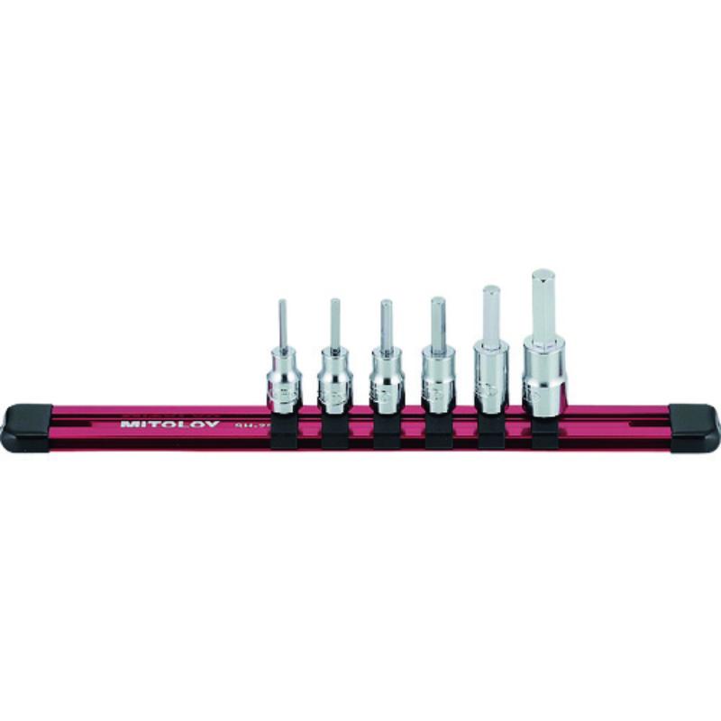 水戸工機　ミトロイ　1/4（6.35mm） ヘックスソケット スタンダードタイプ ホルダーセット 6コマ 7点セット　【品番：HH207M】