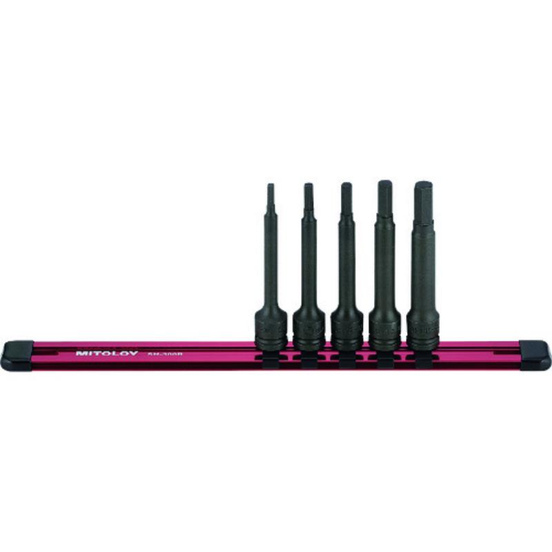 水戸工機　ミトロイ　3/8（9.5mm） ヘックスソケット ロング パワータイプ ホルダーセット 5コマ 6点セット　【品番：HPH306ML-100】