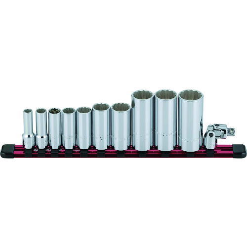 水戸工機　ミトロイ　3/8（9.5mm） ソケットレンチセット ディープタイプ 10コマ 12点　【品番：SH312ML】