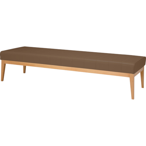 【別途送料あり】ミズノ　木脚ロビーチェア　３人用背無　ブラウン　【品番：MBC-1828WD58-BR】