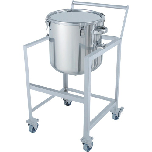 【別途送料あり】MONOVATE 鏡板型クリップ式密閉容器 35L 架台付(取っ手・蓋置付) 【品番:DT-CTH-ASCC-36】|住設プロ 店