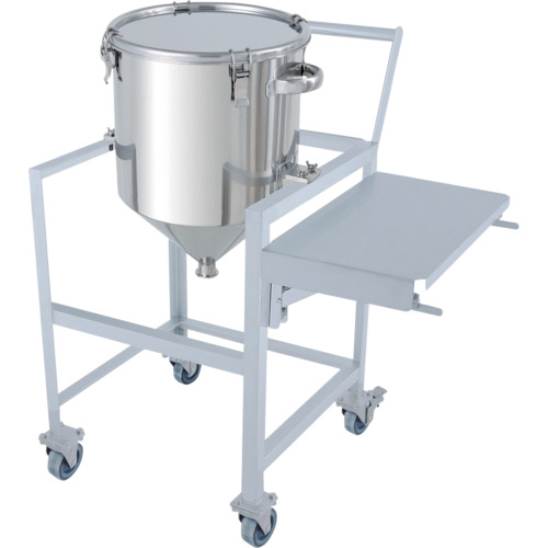 【別途送料あり】MONOVATE　ホッパー型クリップ式密閉容器　３５Ｌ　架台付（作業台・取っ手・蓋置付）　【品番：HT-CTH-ASCA-36】｜住設プロ　店