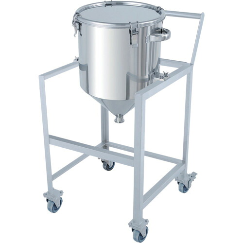 【別途送料あり】MONOVATE ホッパー型クリップ式密閉容器 65L 架台付(取っ手・蓋置付) 【品番:HT-CTH-ASCC-43】|住設プロ 店