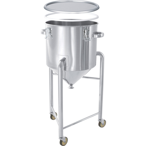 【別途送料あり】MONOVATE ホッパー型 PTFEパッキン付密閉容器 脚付 100L 【品番:HT-CTH-L-PTFE-47H】|住設プロ 店