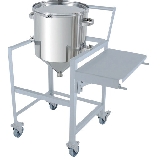 【別途送料あり】MONOVATE　ホッパー型バンド式密閉容器　６５Ｌ　架台付（作業台・取っ手・蓋置付）　【品番：HT-CTL-ASCA-43】｜住設プロ　店