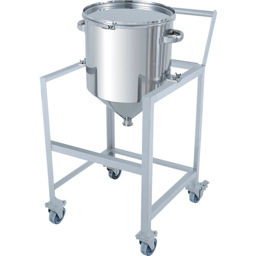 【別途送料あり】MONOVATE　ホッパー型バンド式密閉容器　６５Ｌ　架台付（取っ手・蓋置付）　【品番：HT-CTL-ASCC-43】｜住設プロ　店