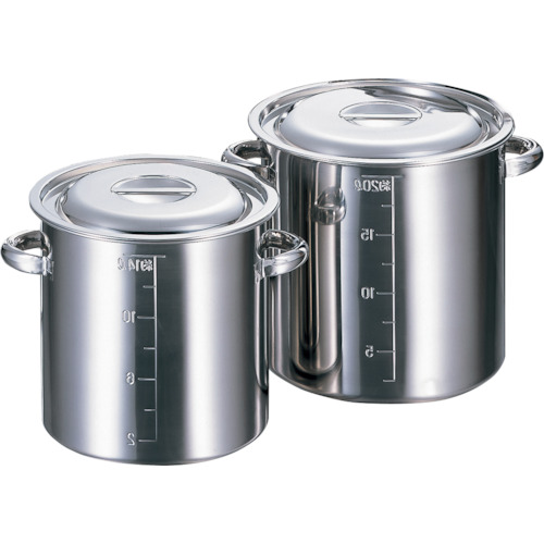 エムテートリマツ ＡＧモリブデン目盛付寸胴鍋２７ｃｍ １５．０Ｌ 【品番：013370027】
