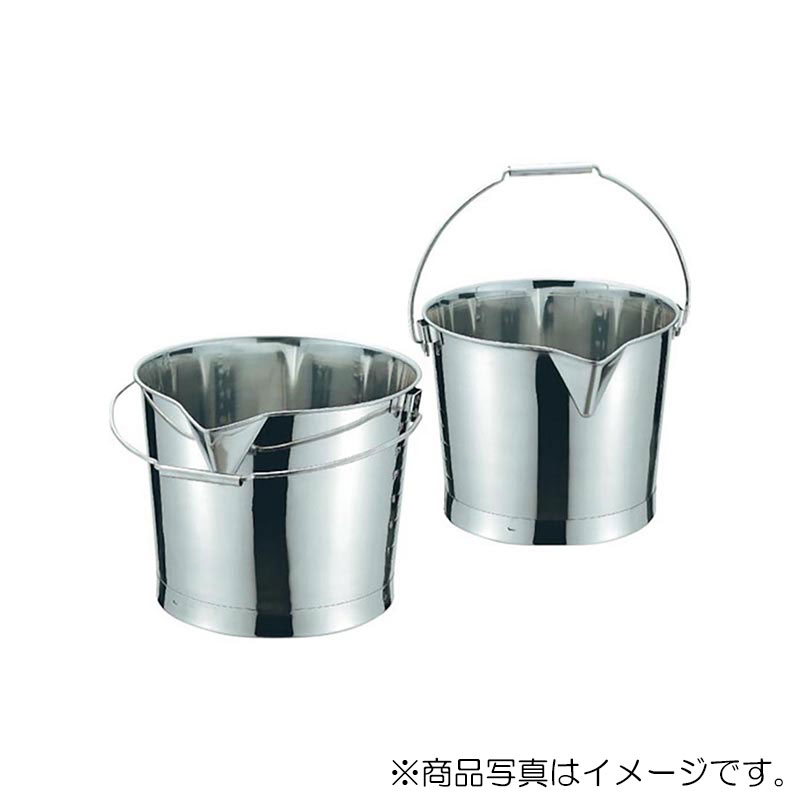 エムテートリマツ　ＣＬ１８－８口付バケツ（プレス）１０Ｌ目盛付共柄取手　【品番：070569001】