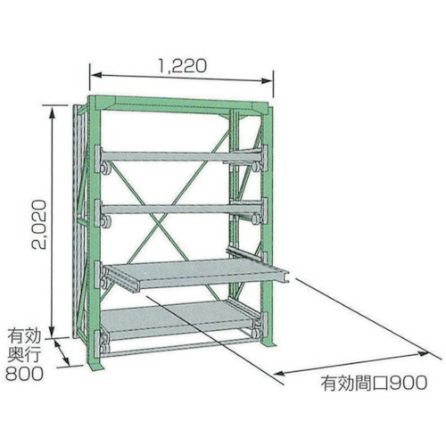 【別途送料あり】ムラテックKDS スライドラックSSR10-2009-4HT 【品番:SSR10-2009-4HT】