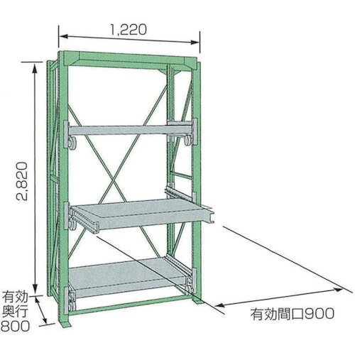 【別途送料あり】ムラテックKDS　スライドラックＳＳＲ１０－２８０９－３ＨＴ　【品番：SSR10-2809-3HT】