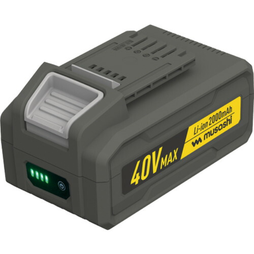 ムサシ　ｍｕｓａｓｈｉ　Ｌｉ－ｉｏｎ４０Ｖ　ＭＡＸバッテリー２０００ｍＡｈ　【品番：LIB-40】