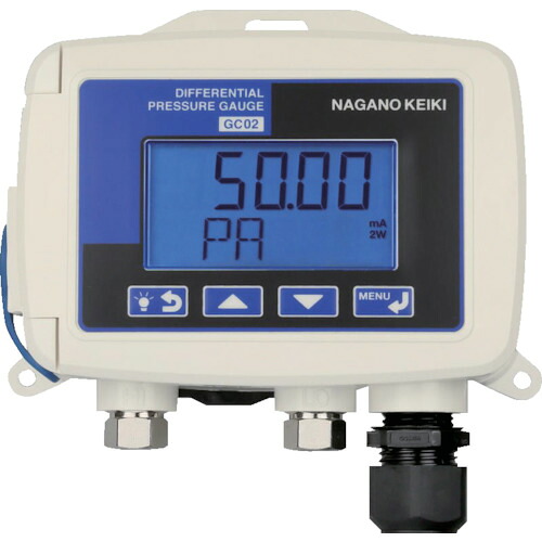 長野計器 デジタル微差圧計 ＧＣ０２ ０～１ｋＰａ 【品番：GC02-201-R】