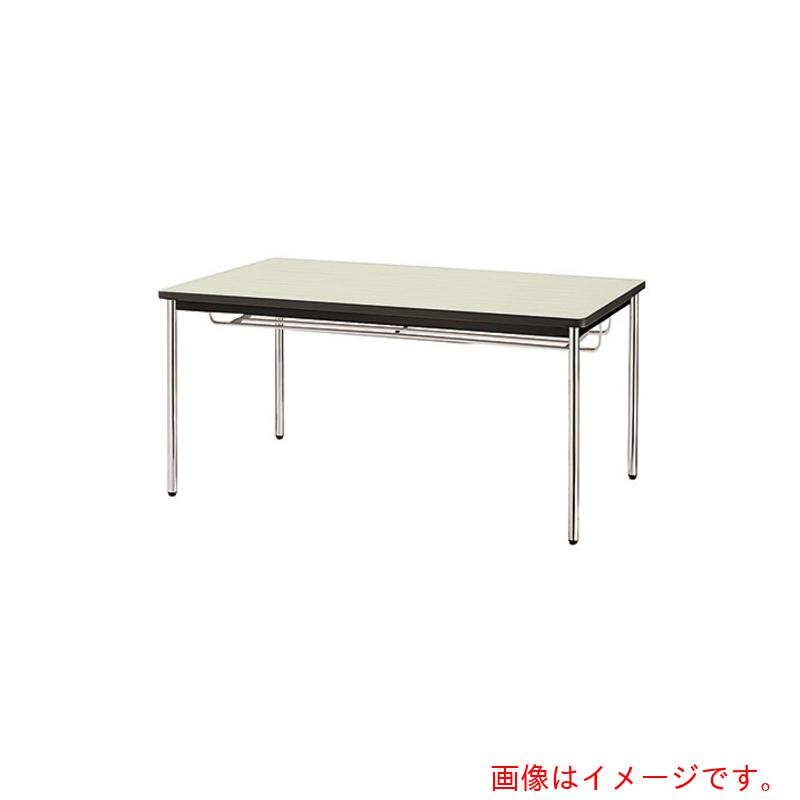 【別途送料あり】ナイキ（NAIKI）　ミーティングテーブル（棚付）　ＫＭ型／天板：ホワイト／Ｗ１５００×Ｄ９００×Ｈ７００　【品番：KM1590ST-WH】