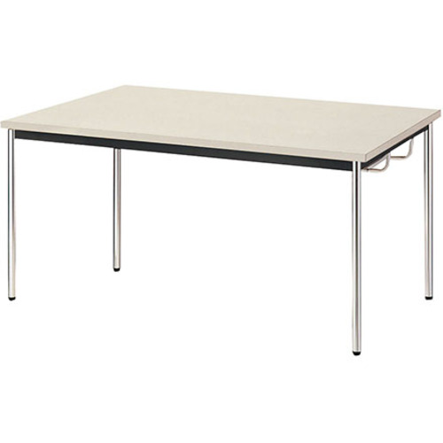 【別途送料あり】ナイキ（NAIKI）　ミーティングテーブル（棚付）　ＫＭ型／天板：ホワイト／Ｗ１５００×Ｄ９００×Ｈ７００　【品番：KM1590T-WH】