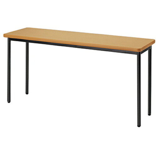 ナイキ（NAIKI）　ミーティングテーブル　ＫＭＹ型／天板：シルクウッド　脚：ブラック／Ｗ１５００×Ｄ４５０×Ｈ７２０　【品番：KMY1545-B-SN】