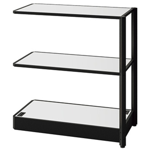 ナイキ（NAIKI）　シェルフラック（連結型）　メレム　ＭＵ型／天板：サテンホワイト　本体：サテンブラック／Ｗ９２５×Ｈ９７３　【品番：MU-0909R-SBSW】