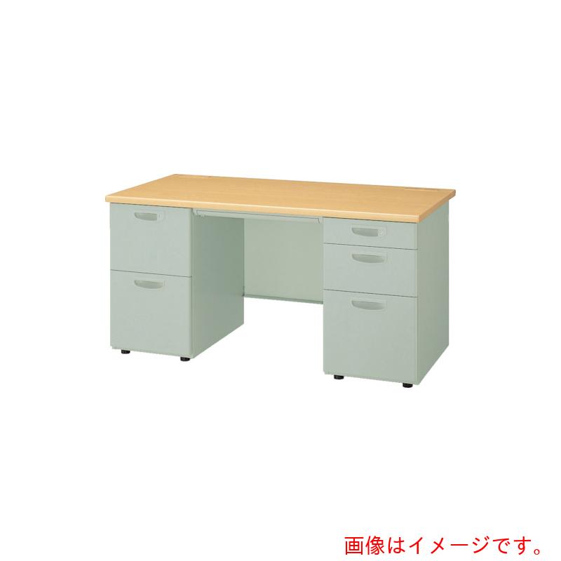 【別途貨物輸送あり】ナイキ（NAIKI） 両袖事務机 ＮＥＤ型／天板：ライトバーチ肌理 本体：ウォーム白いこと／Ｗ１６００×Ｄ７００×Ｈ７００ 【品番：NED167BA-AWL】