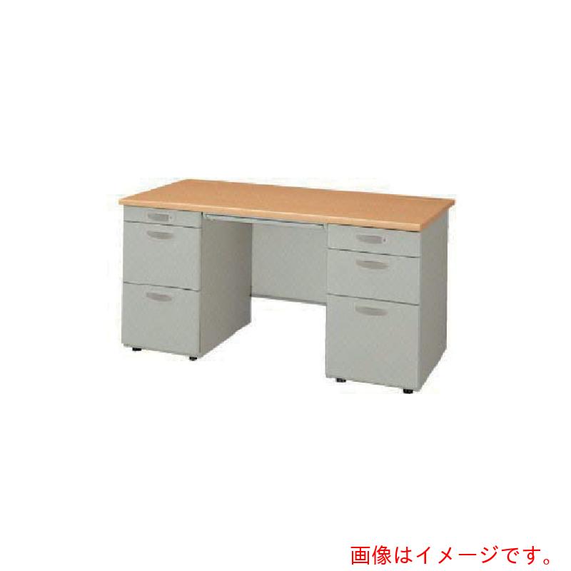 【別途貨物輸送あり】ナイキ（NAIKI） 両袖事務机 ＮＥＤ型／天板：ライトバーチ肌理 本体：ウォーム白いこと／Ｗ１６００×Ｄ７００×Ｈ７００ 【品番：NED167BC-AWL】
