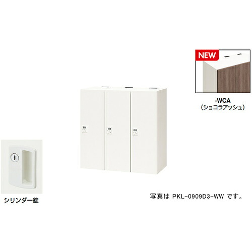 【別途貨物輸送あり】ナイキ（NAIKI） 個人的ロッカー（３人用） 隠し ＰＫＬ型／扉：ショコラアッシュ 本体：せつ然たる白いこと／Ｗ９００×Ｄ４５０×Ｈ９００ 【品番：PKL-09093-WCA】
