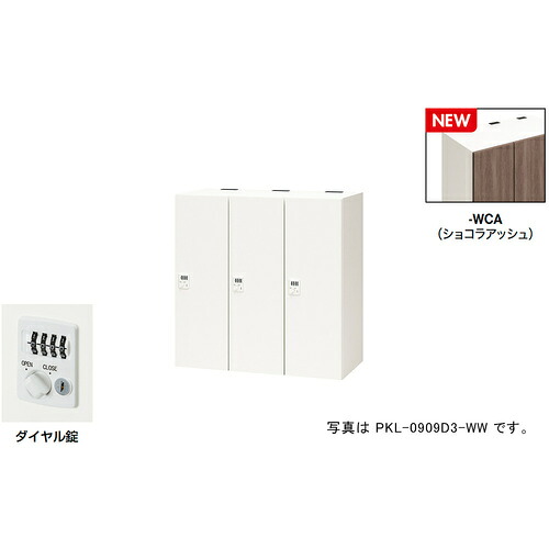 【別途貨物輸送あり】ナイキ（NAIKI） 個人的ロッカー（３人用） 隠し ＰＫＬ型／扉：ショコラアッシュ 本体：せつ然たる白いこと／Ｗ９００×Ｄ４５０×Ｈ９００ 【品番：PKL-0909D3-WCA】