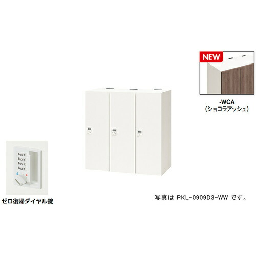 【別途貨物輸送あり】ナイキ（NAIKI） 個人的ロッカー（３人用） 隠し ＰＫＬ型／扉：ショコラアッシュ 本体：せつ然たる白いこと／Ｗ９００×Ｄ４５０×Ｈ９００ 【品番：PKL-0909DR3-WCA】